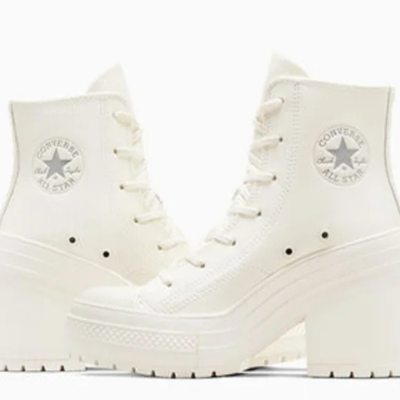 NWT Converse Chuck 70 Deluxe white leather high heeled sz 6.5 never worn - Picture 6 of 16
